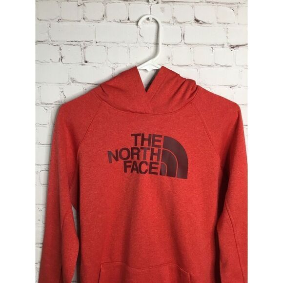 The North Face Womens Medium Red Sweatshirt Hoodie Kangaroo Pocket Thumbhole Slv - Picture 10 of 11
